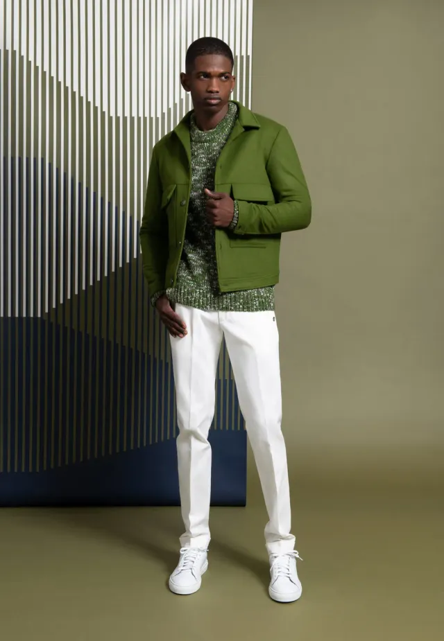 Pierre Talamon blouson vert coupe droite