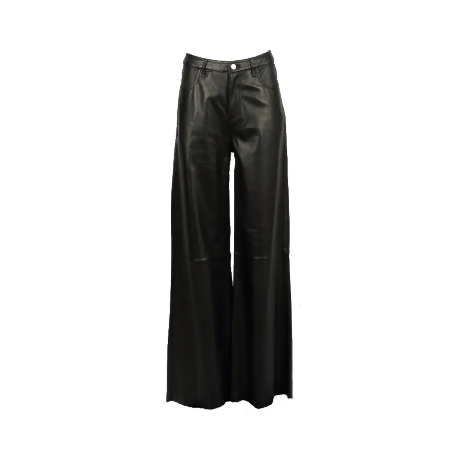 Oakwood Delph 65309 pantalon large cuir noir
