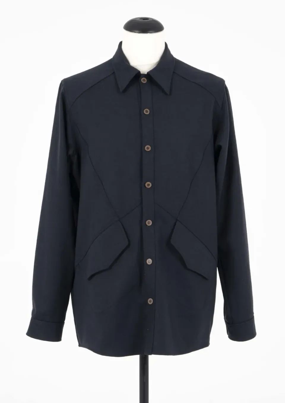 PAOLO LEDUC El Santo surchemise bleu marine laine