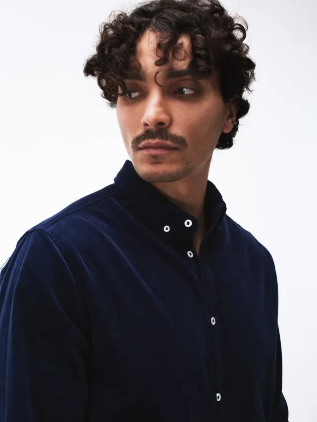 Cotelé Paris Milleraie chemise velours navy coton bio