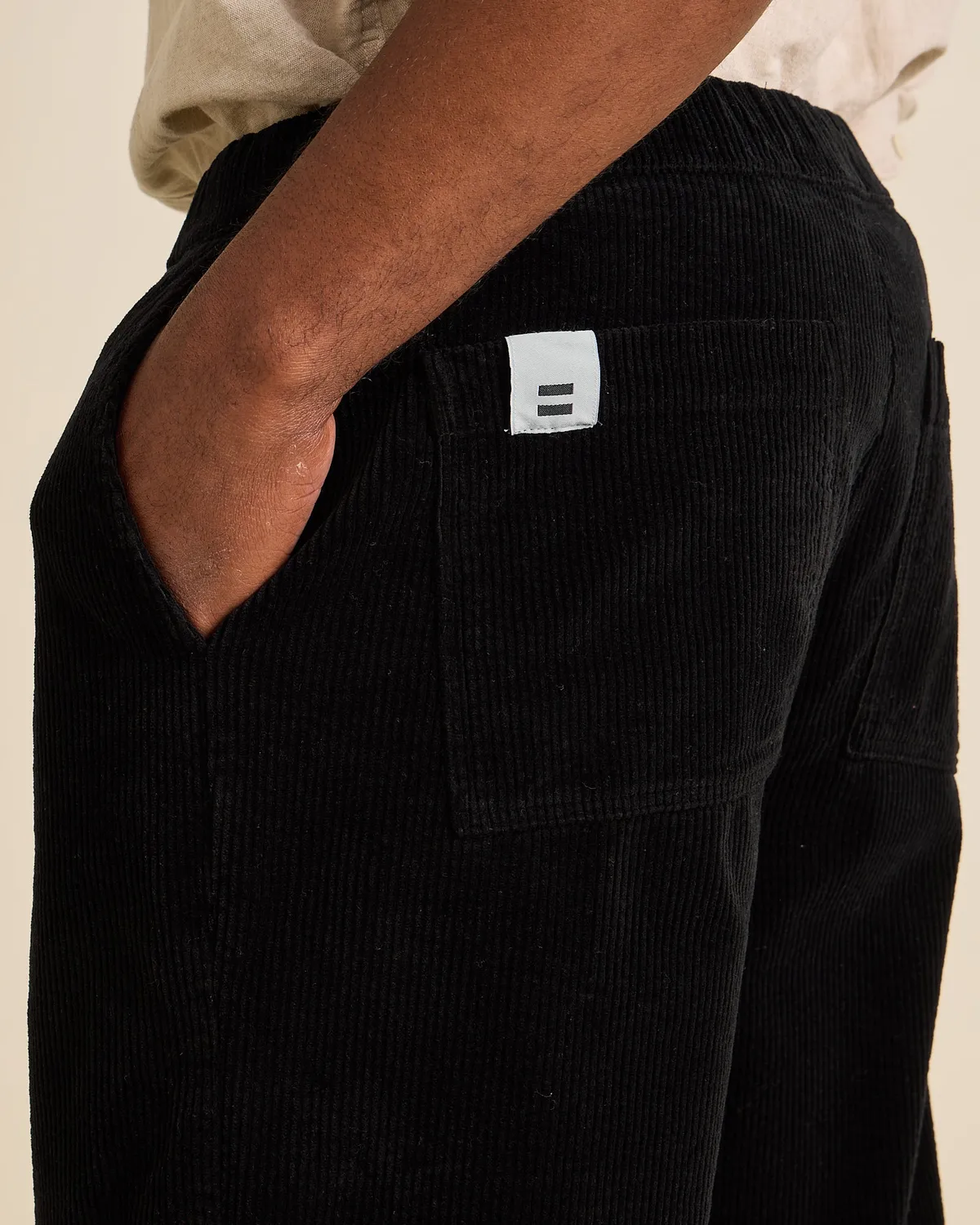 Cotelé Paris Pantalon Lazy Homme noir velours