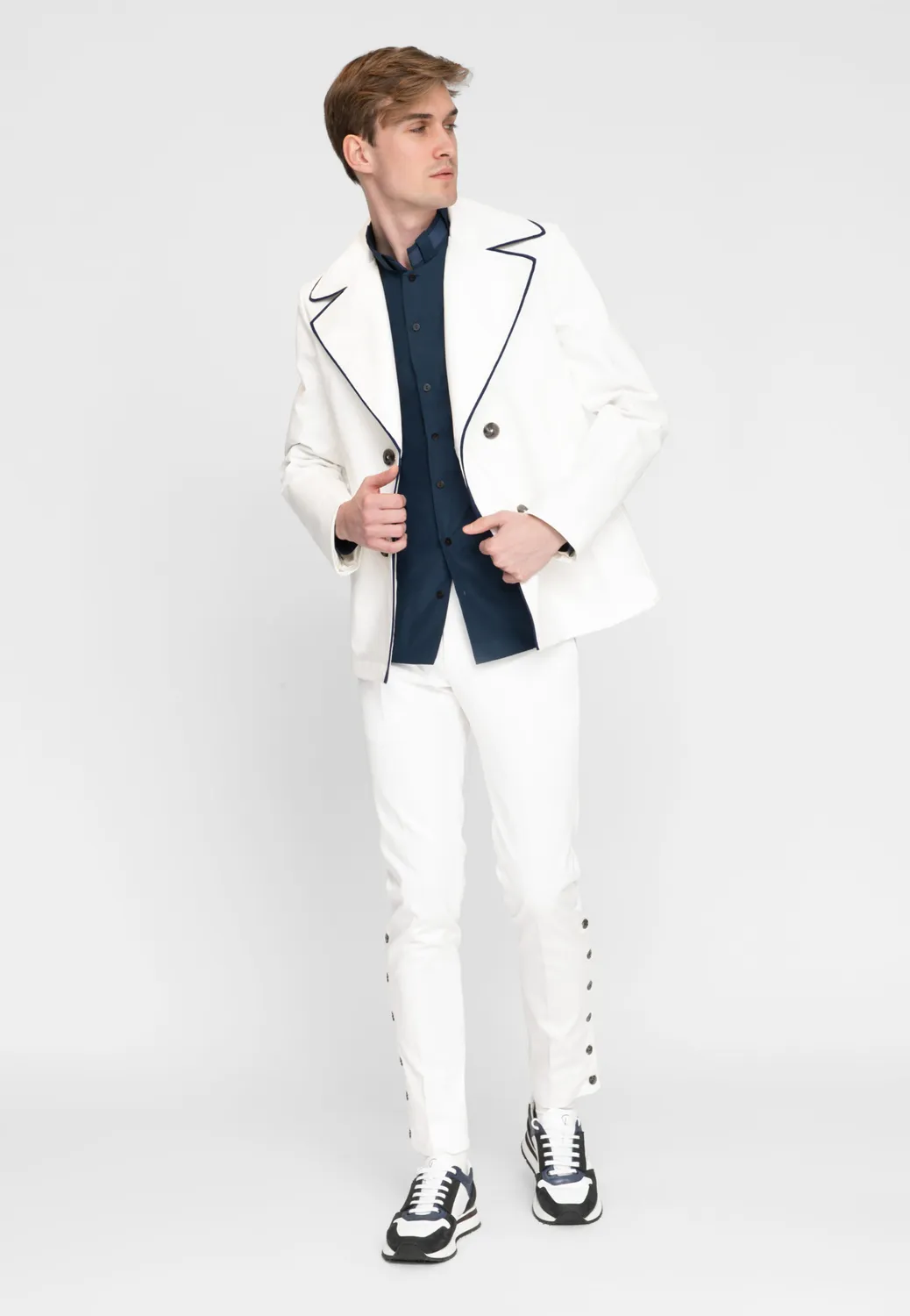Pierre Talamon caban blanc coupe droite