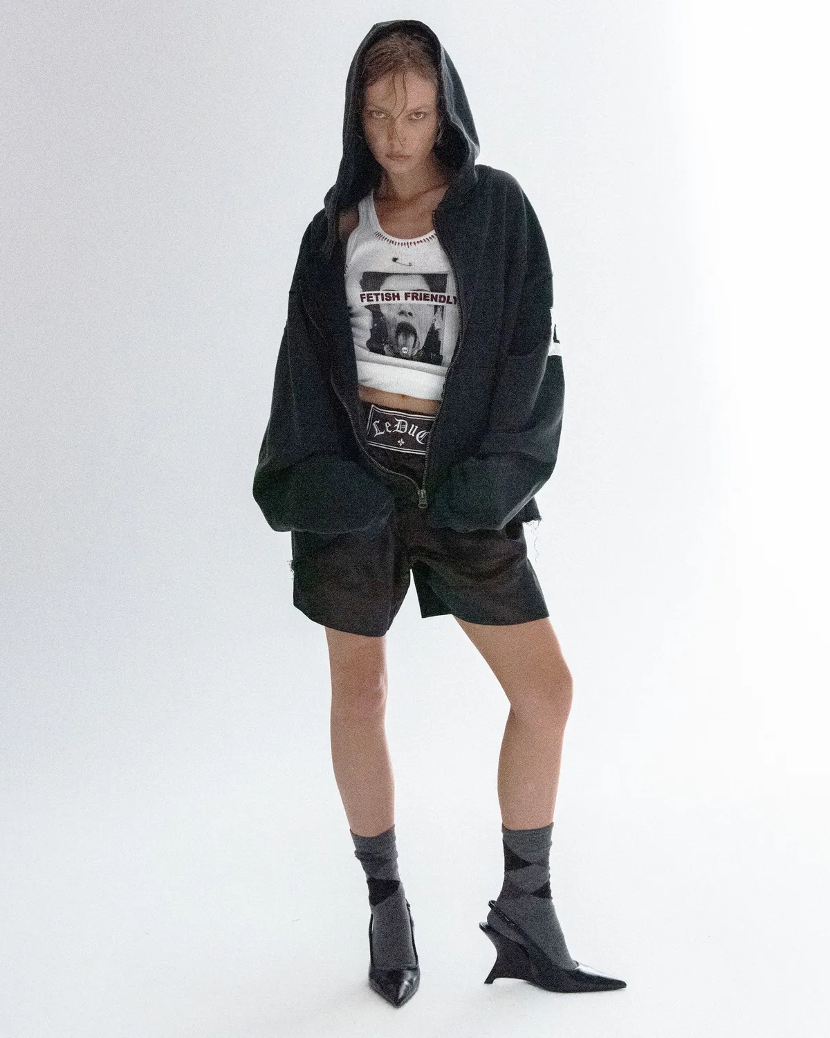 Paolo Leduc The Star hoodie noir cropped