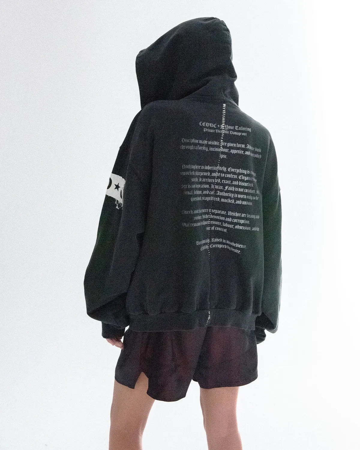 Paolo Leduc Manifesto hoodie zippé S noir coton bio épais