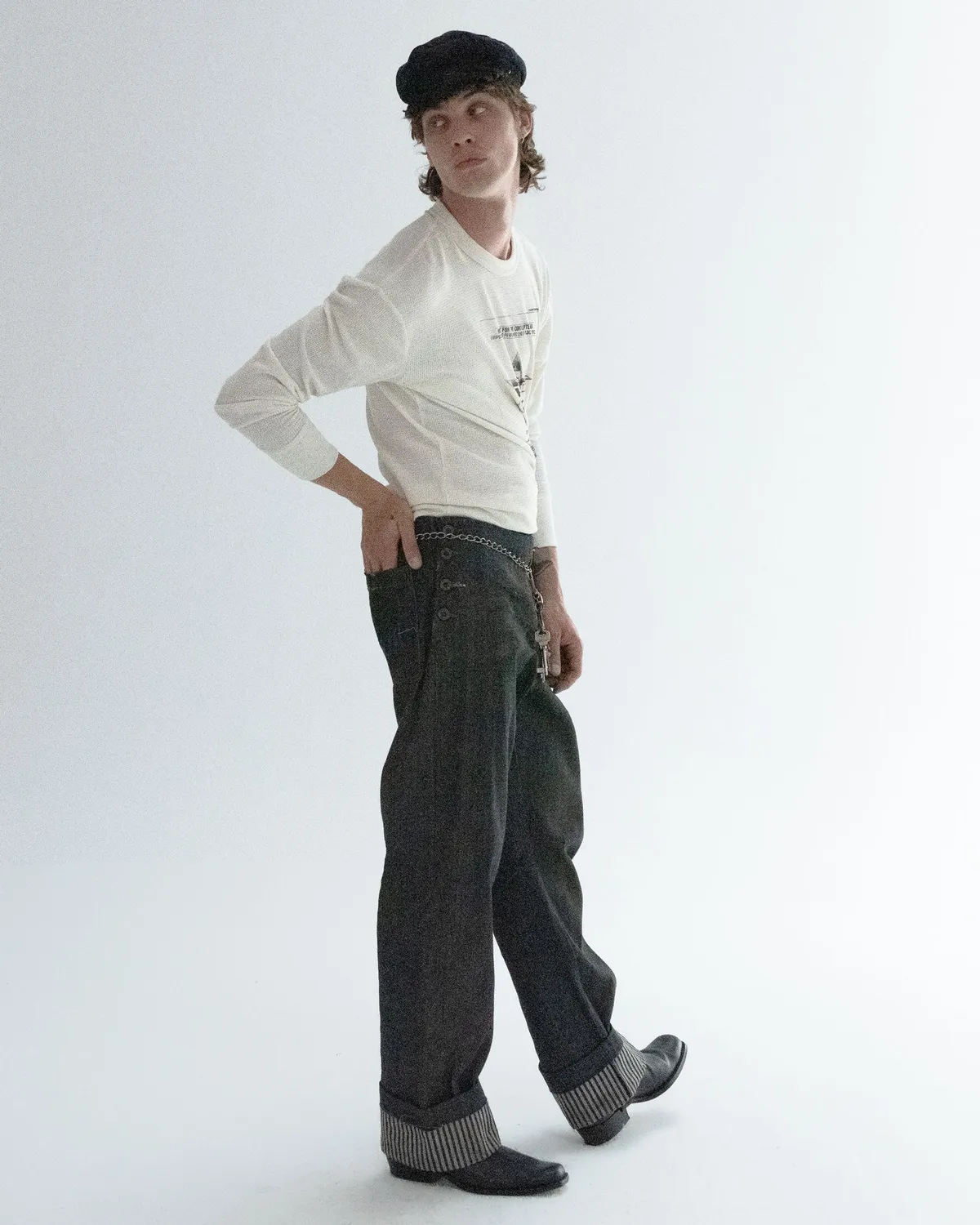 Paolo Leduc Manifesto sous-pull thermique coton gaufré