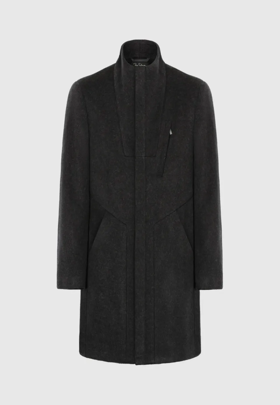 Pierre Talamon manteau zippé laine gris foncé