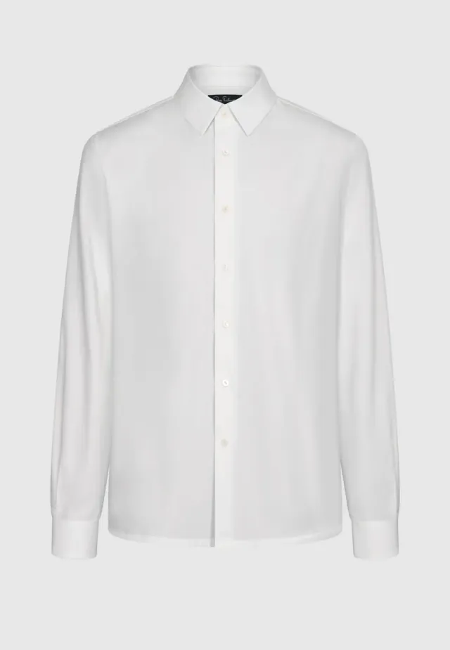Pierre Talamon chemise col français popeline blanche coton