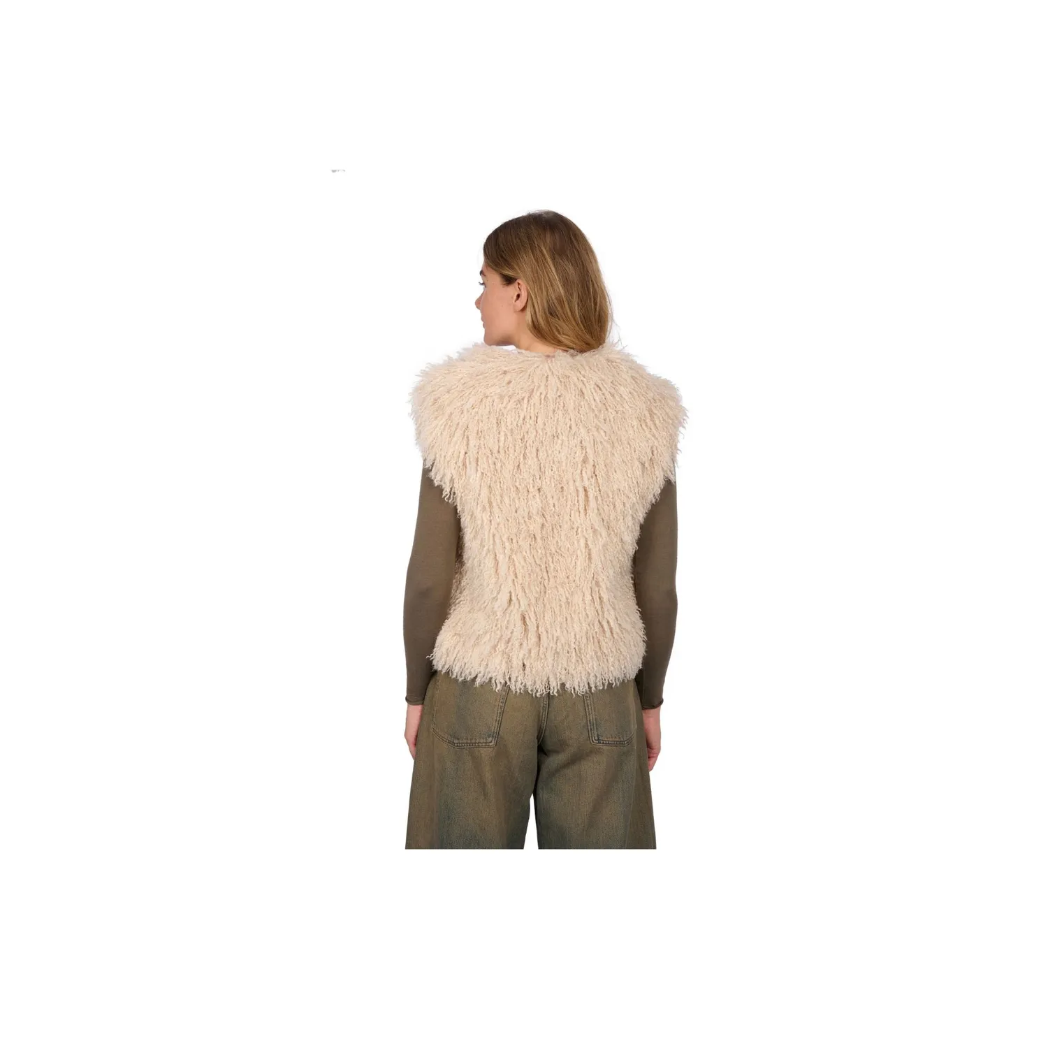Oakwood Beth 65091 gilet fausse fourrure beige clair
