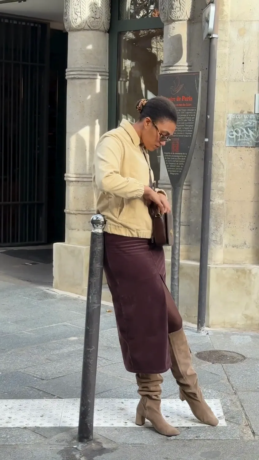 Cotelé Paris Dido blouson cacahuète velours ouaté
