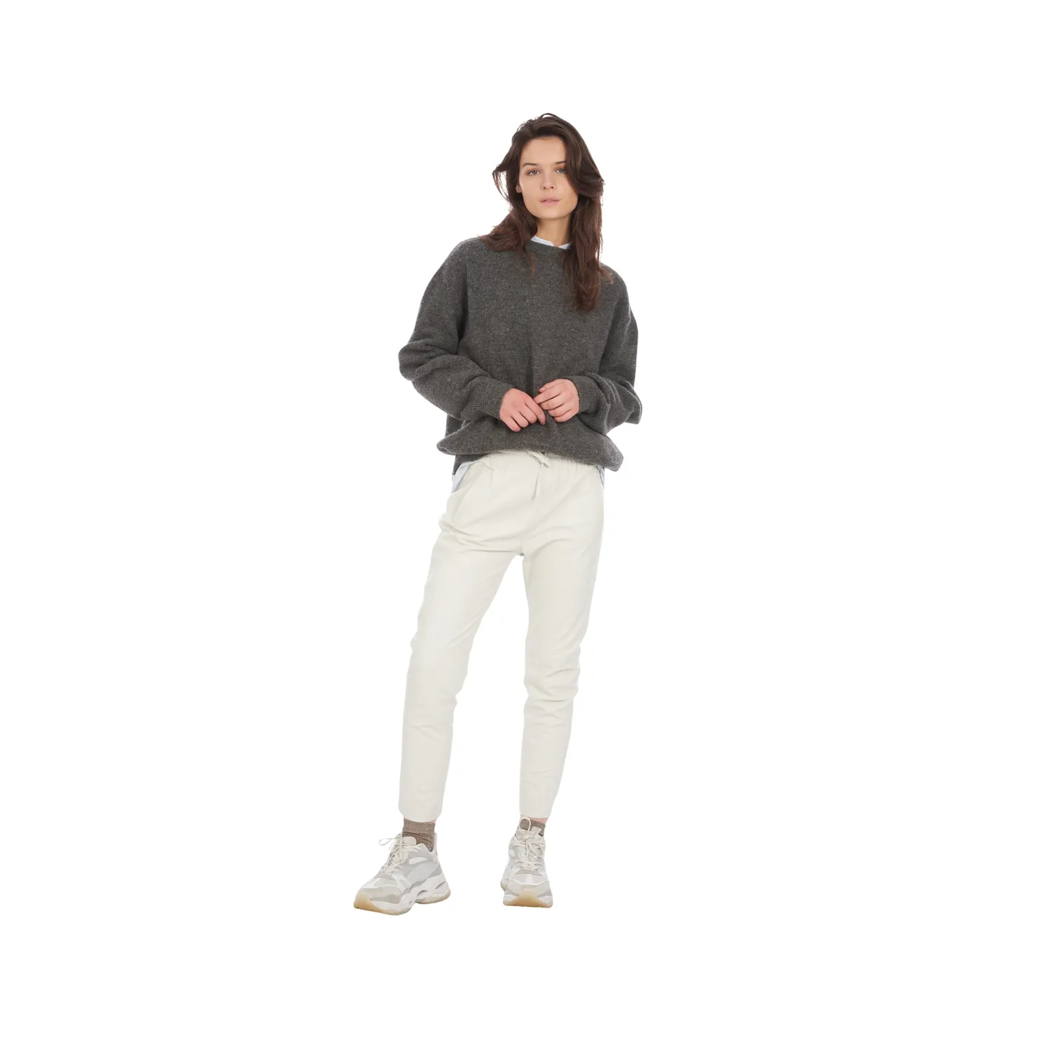 Oakwood Gift jogpant cuir blanc taille élastique