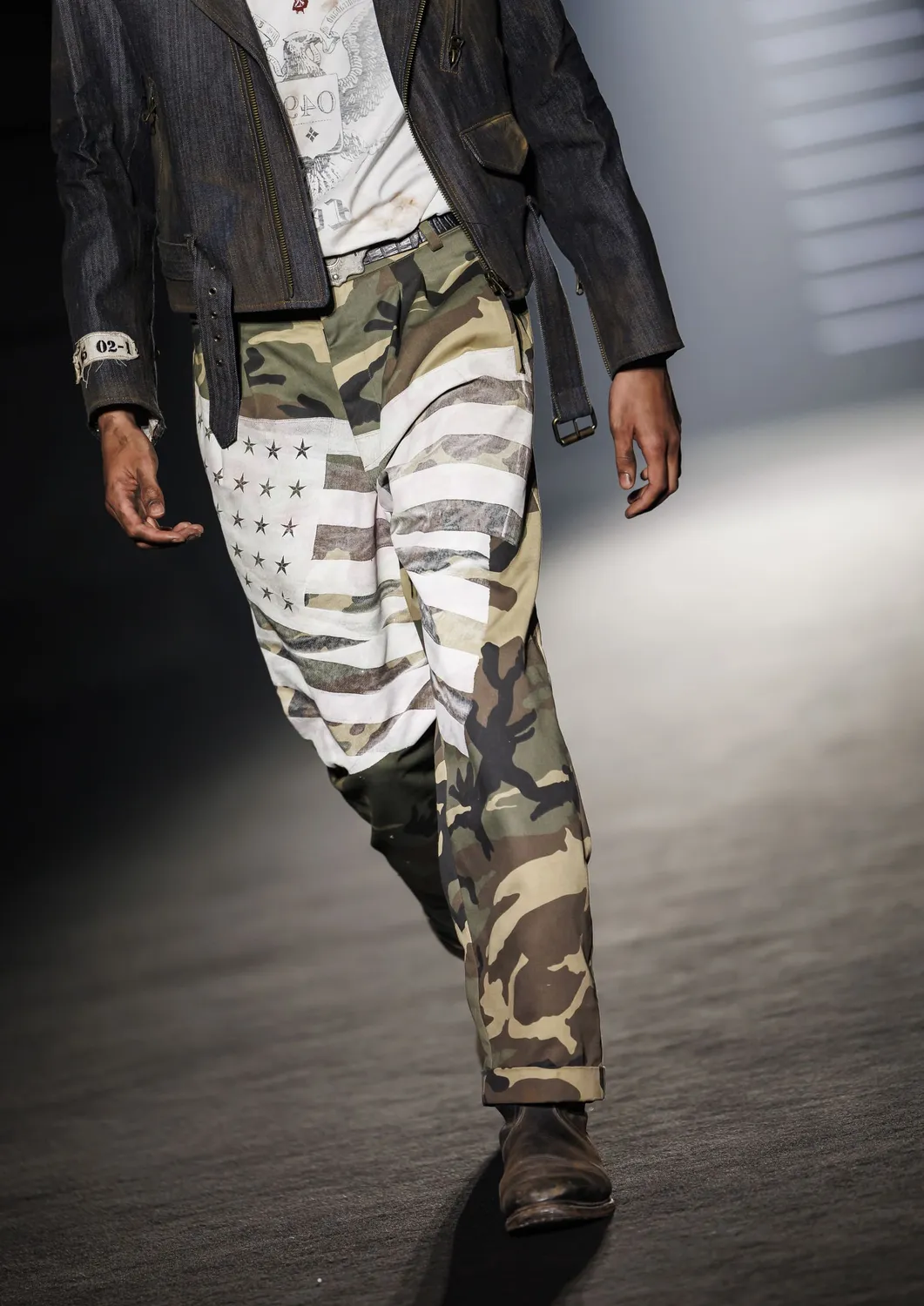 Paolo Leduc Camouflage pantalon tailleur coton camouflage