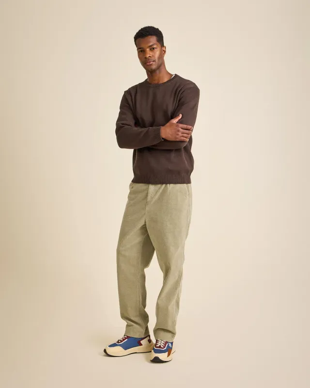 Cotelé Paris Pince sauge pantalon velours coupe droite