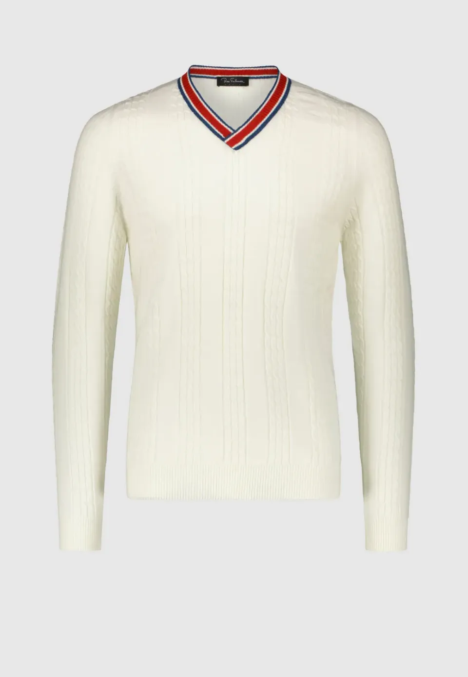 Pierre Talamon pull torsadé blanc maille