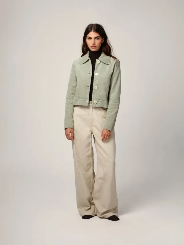 Cotelé Paris Daisy veste velours côtelé sauge