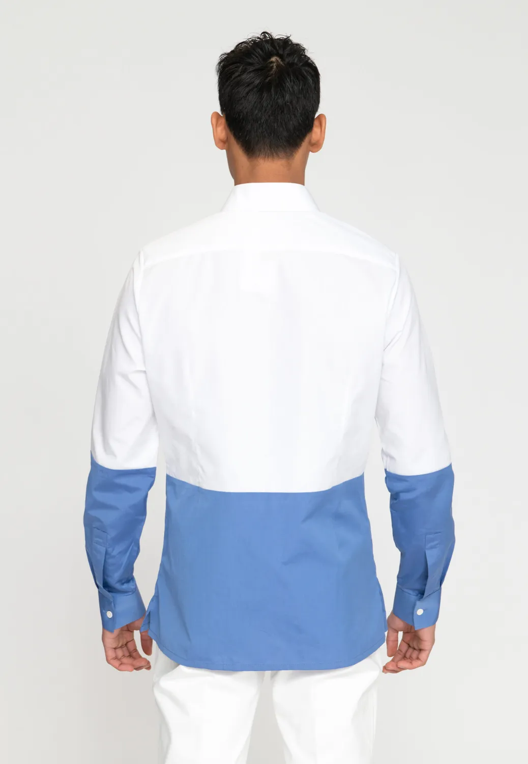 Pierre Talamon Bicolore chemise homme coupe droite