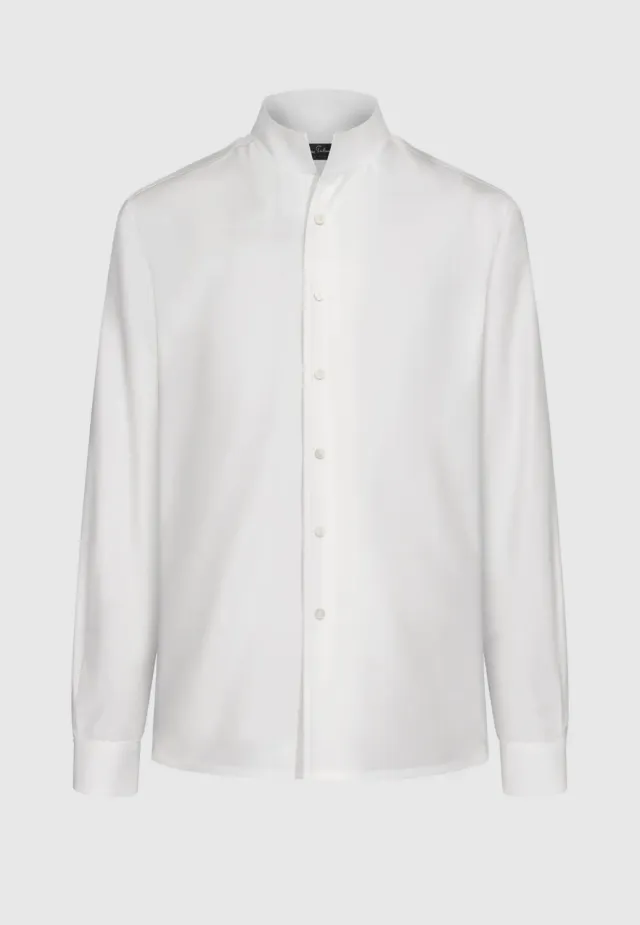 Pierre Talamon col tulipe popeline chemise blanche