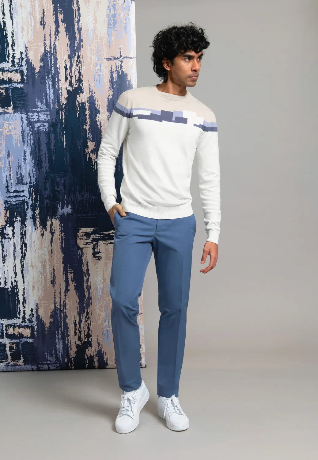 Pierre Talamon Yoke pantalon bleu