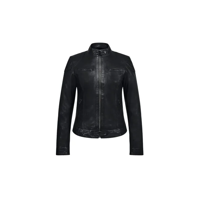 Oakwood Lina veste cuir noir courte slim