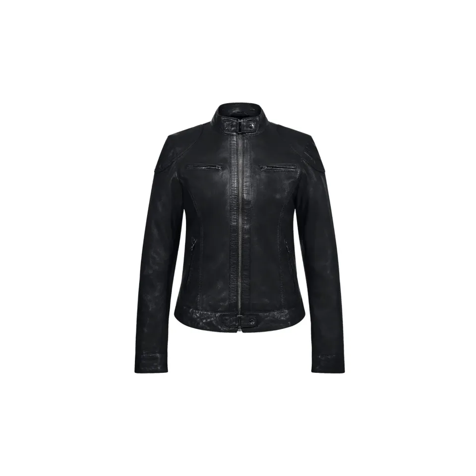 Oakwood Lina veste cuir noir courte slim