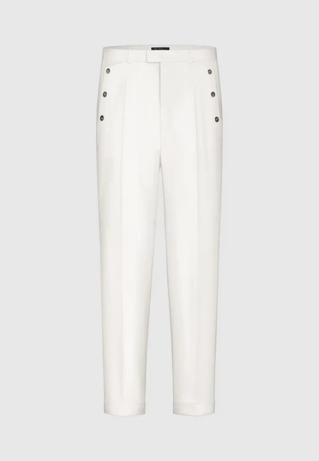 Pierre Talamon Xavier pantalon blanc coupe droite