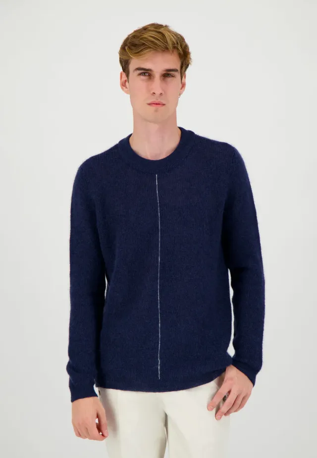 Pierre Talamon pull mohair bleu marine chaud