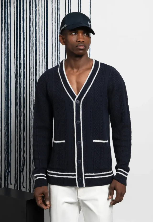 Pierre Talamon Tors cardigan torsadé homme