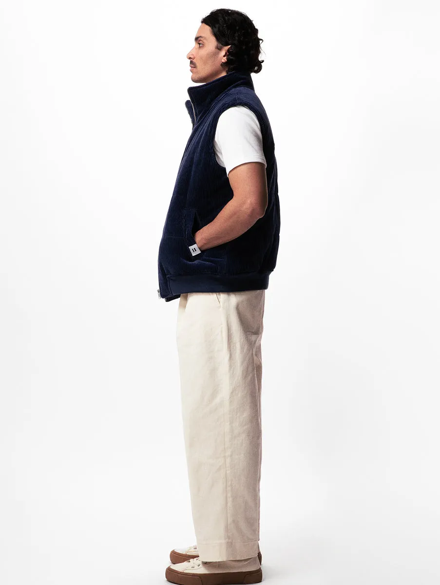Cotelé Paris Navy doudoune sans manche marine velours bio