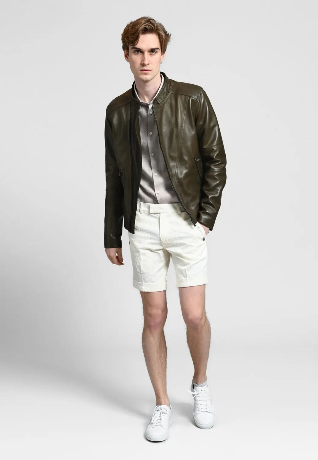 Pierre Talamon Perfecto Bronze blouson cuir zippé