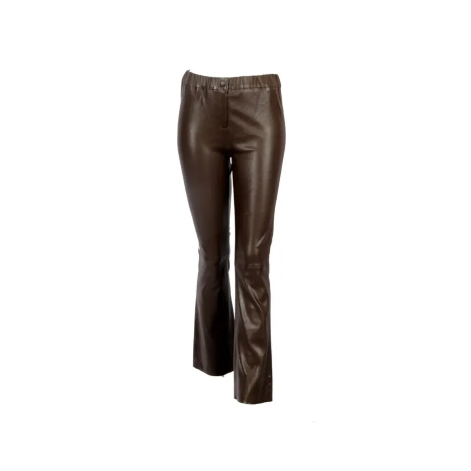 Oakwood Freya 64646 pantalon cuir stretch choco