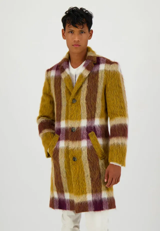 Pierre Talamon manteau laine à carreaux homme hiver