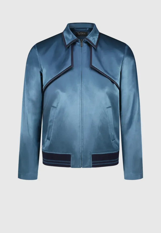 Pierre Talamon Bombers blouson bleu coupe droite
