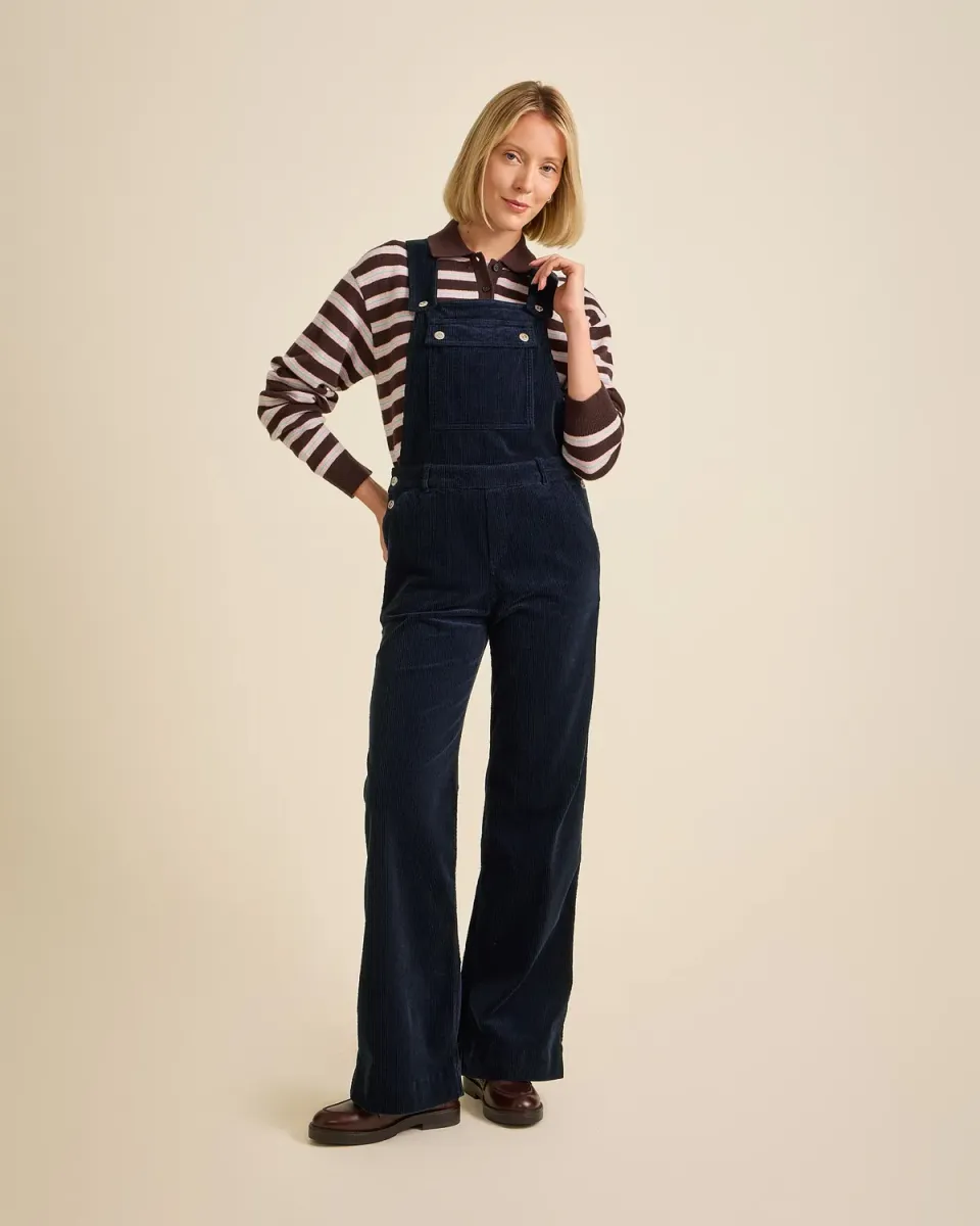 Cotelé Paris Angel salopette navy coton bio
