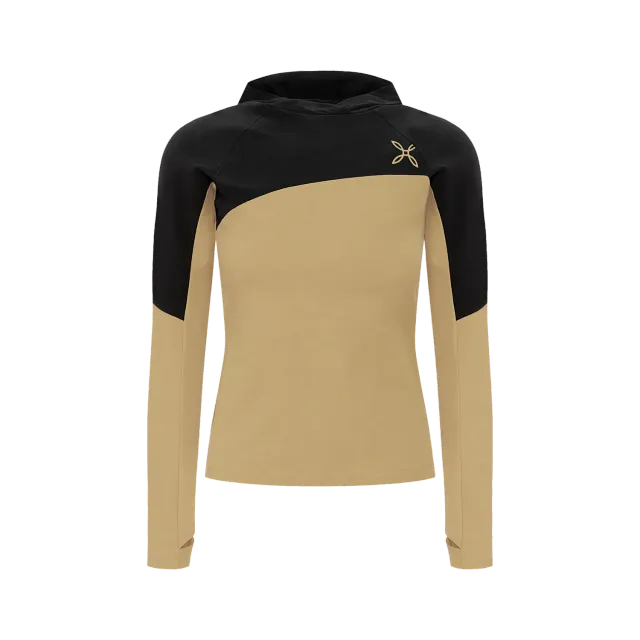 Montura Free Evo Hooded sweat capuche femme moutarde coton