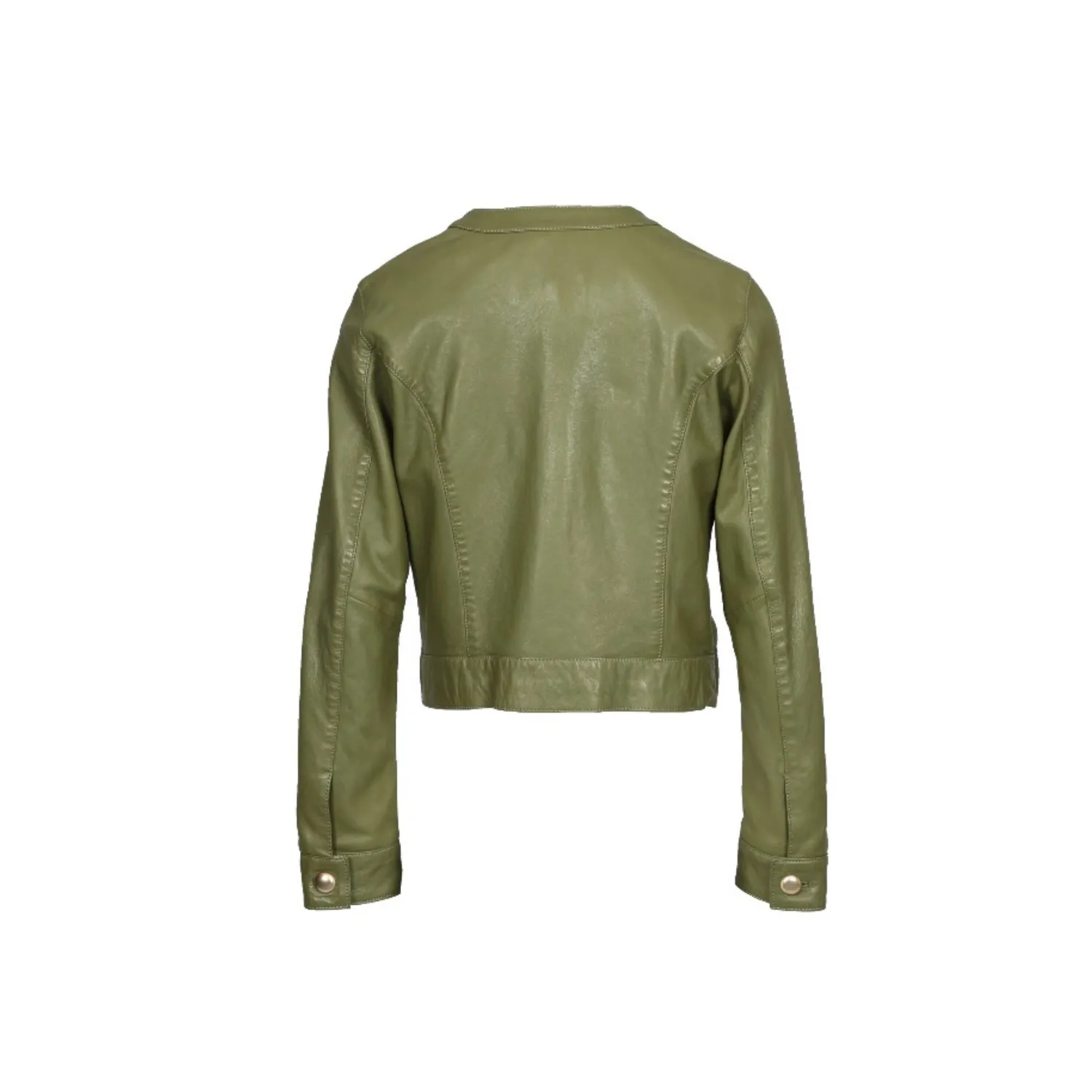 Oakwood Susan 65161 veste cuir kaki clair cintrée