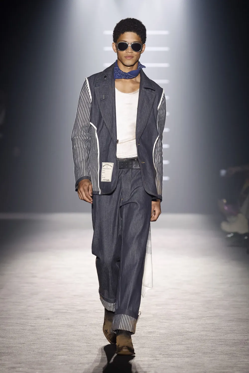 Paolo Leduc Still Working veste workwear denim rayé