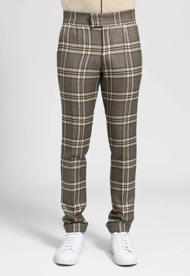 Pierre Talamon Pantalon à Carreaux Homme Classique