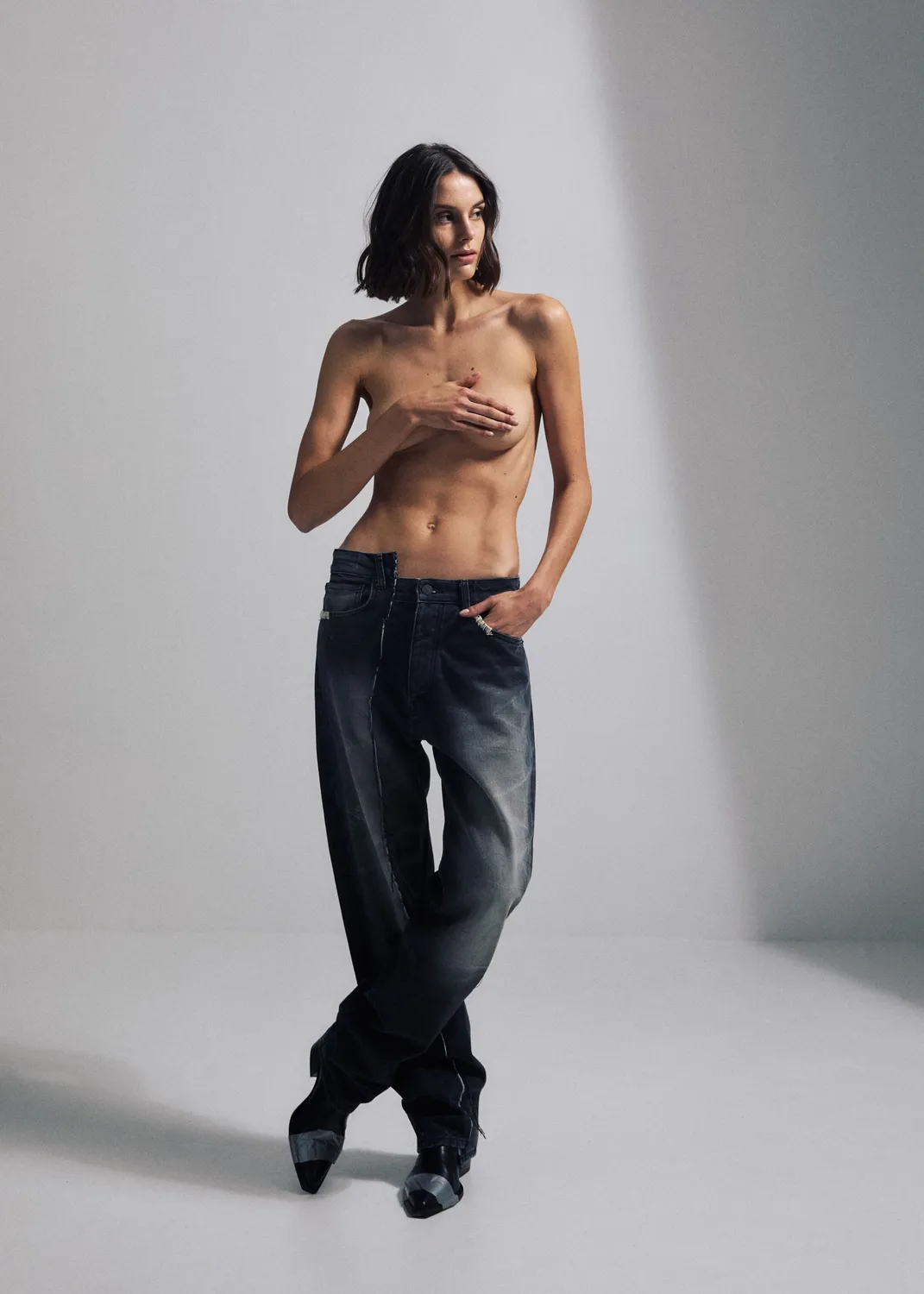 Paolo Leduc Shifted Couture jean denim noir long