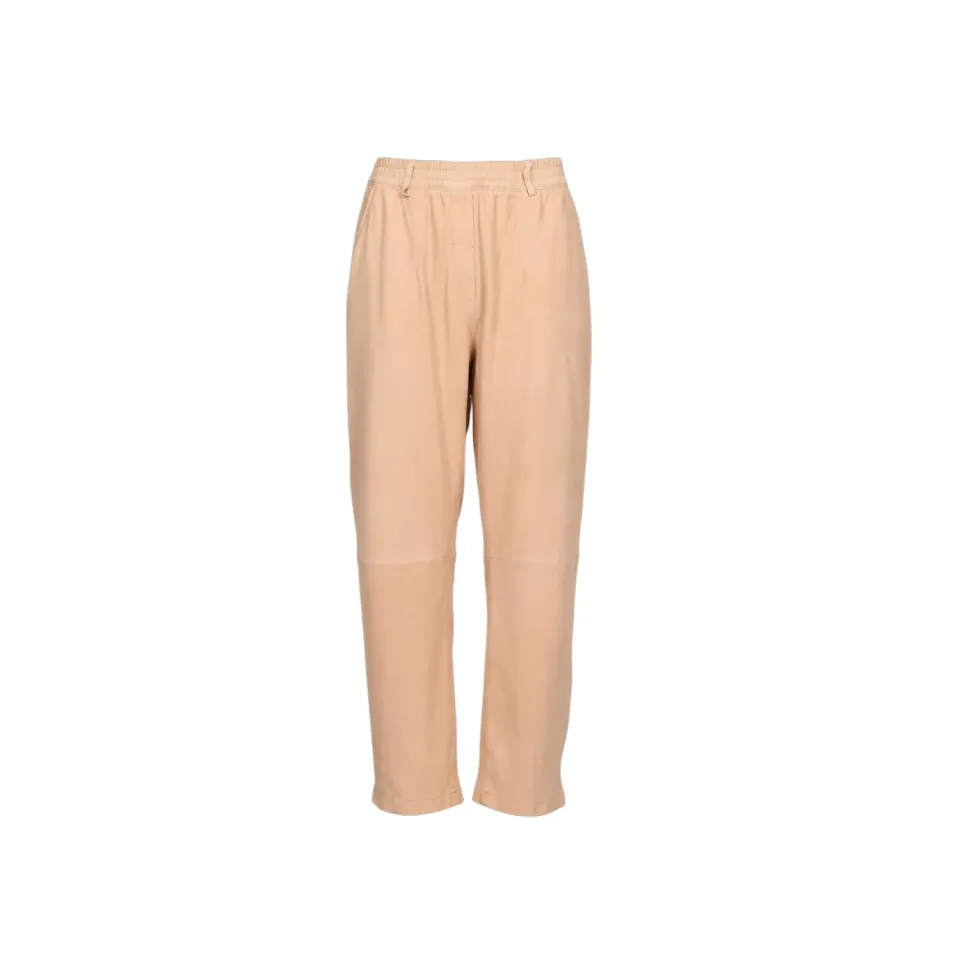 Oakwood Mia 65195 pantalon cuir poudre chèvre velours ample