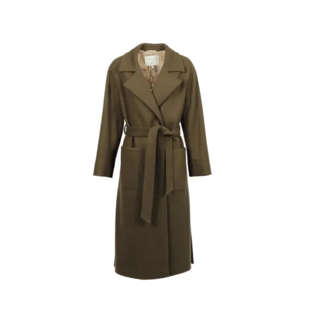 Oakwood Reality manteau laine kaki foncé ceinture