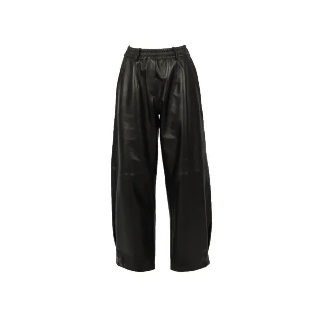 Oakwood Mia 65214 pantalon cuir noir coupe ample élastique