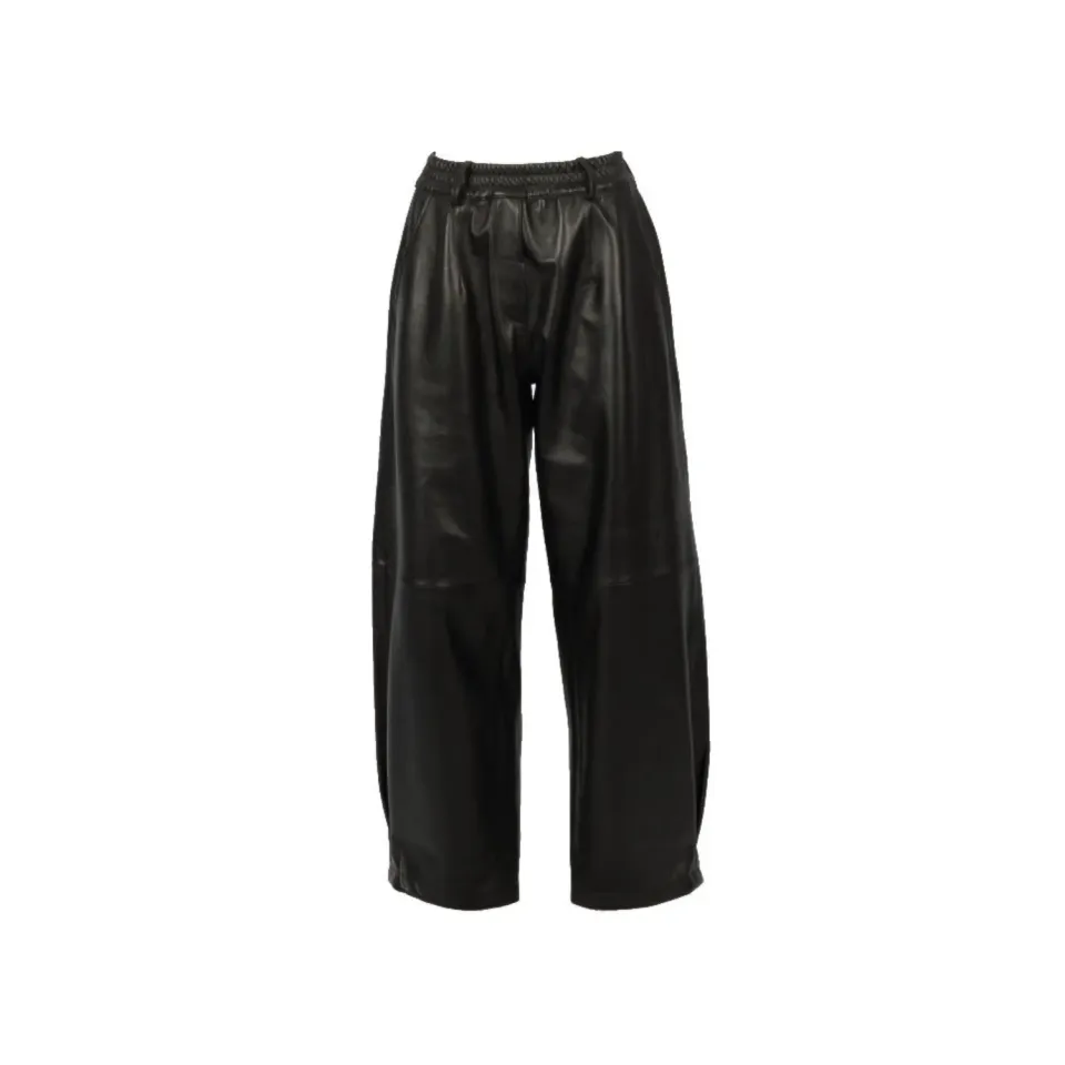 Oakwood Mia 65214 pantalon cuir noir coupe ample élastique