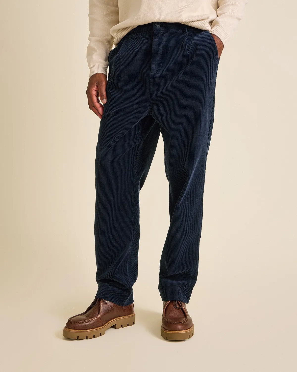 Cotelé Paris Pantalon Pince Homme navy velours