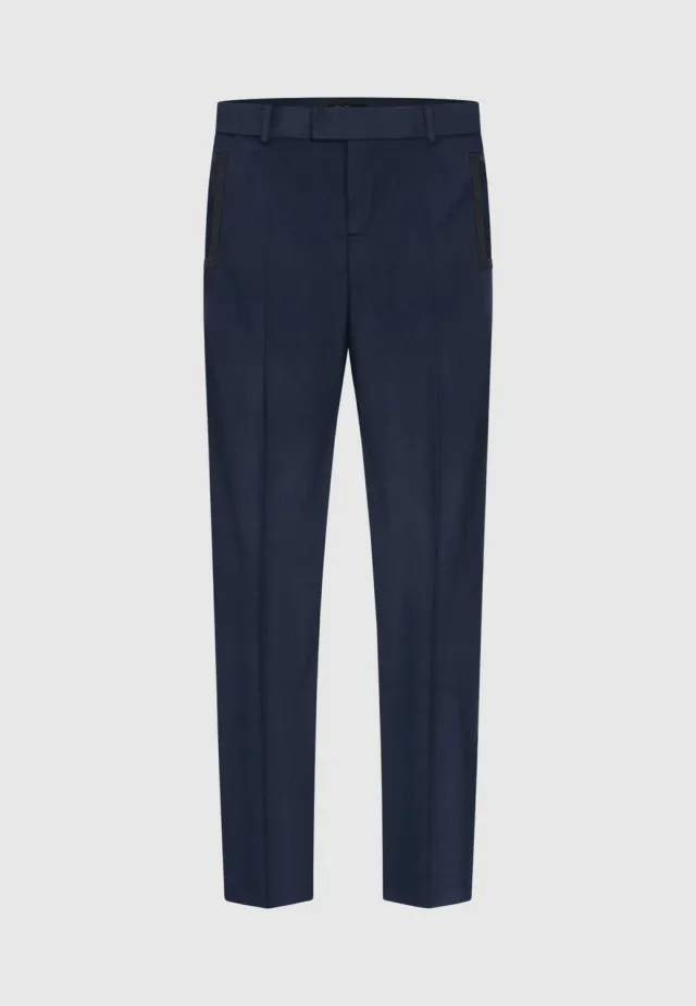 Pierre Talamon pantalon flanelle laine bleu