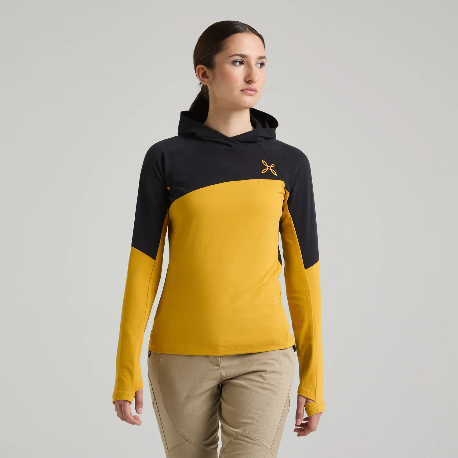 Montura Free Evo Hooded sweat capuche femme moutarde coton