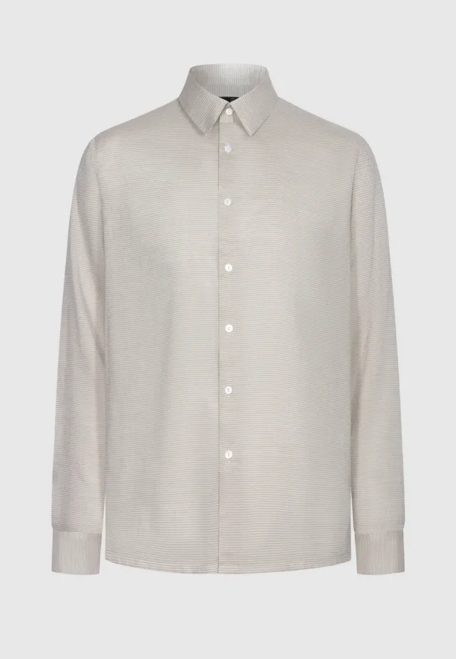 Pierre Talamon chemise voile coton fines rayures