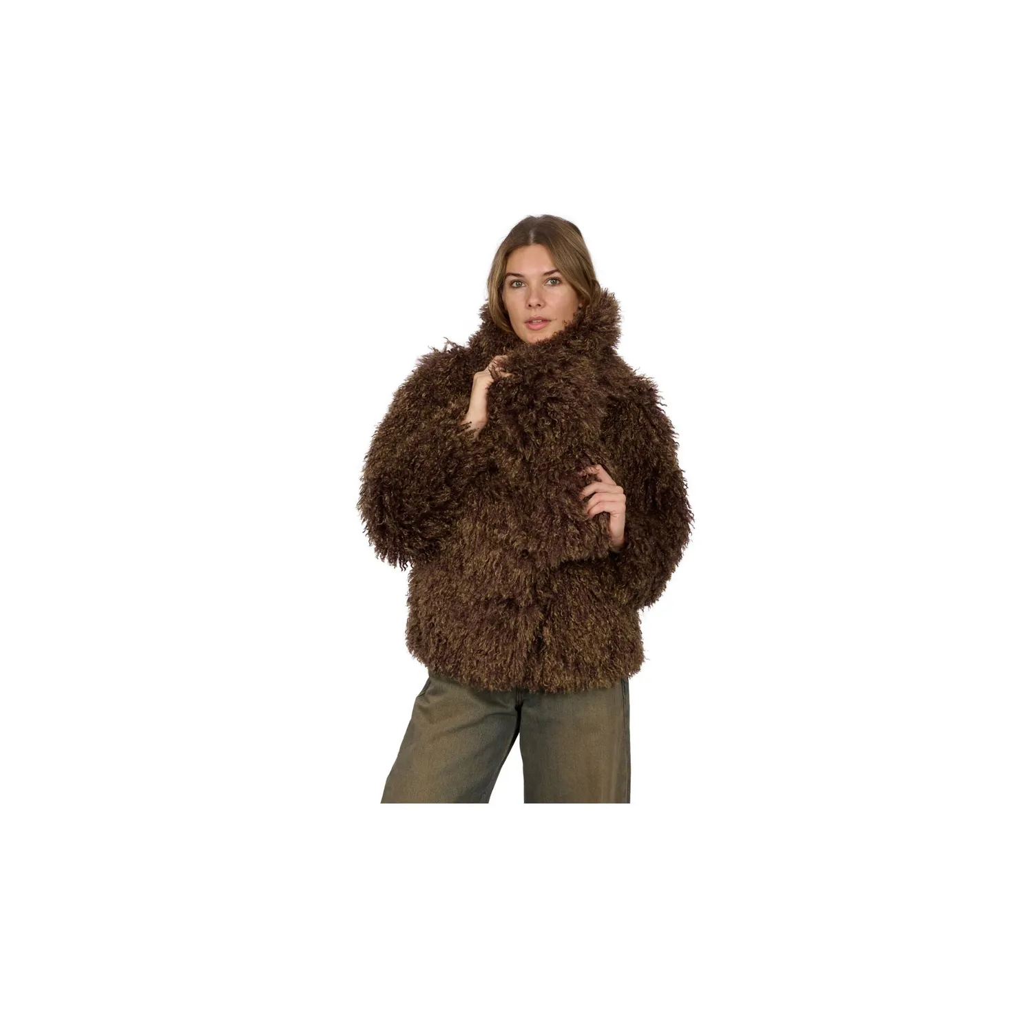 Oakwood Kyoto 65263 veste fausse fourrure bronze courte
