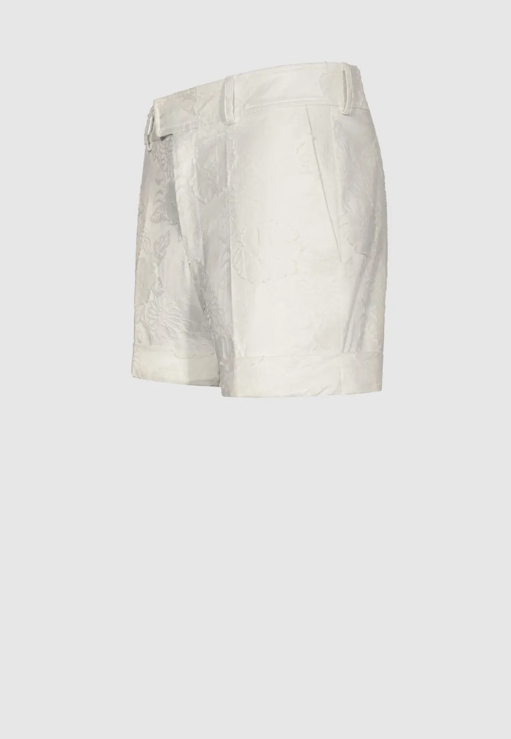 Pierre Talamon short blanc motif floral stretch
