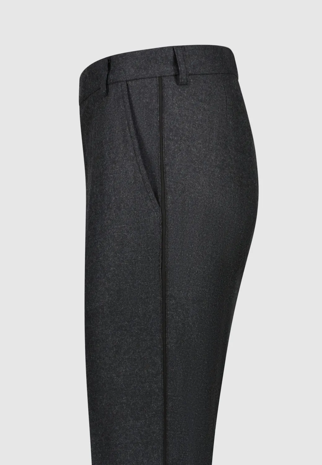 Pierre Talamon Incrustation pantalon flanelle gris