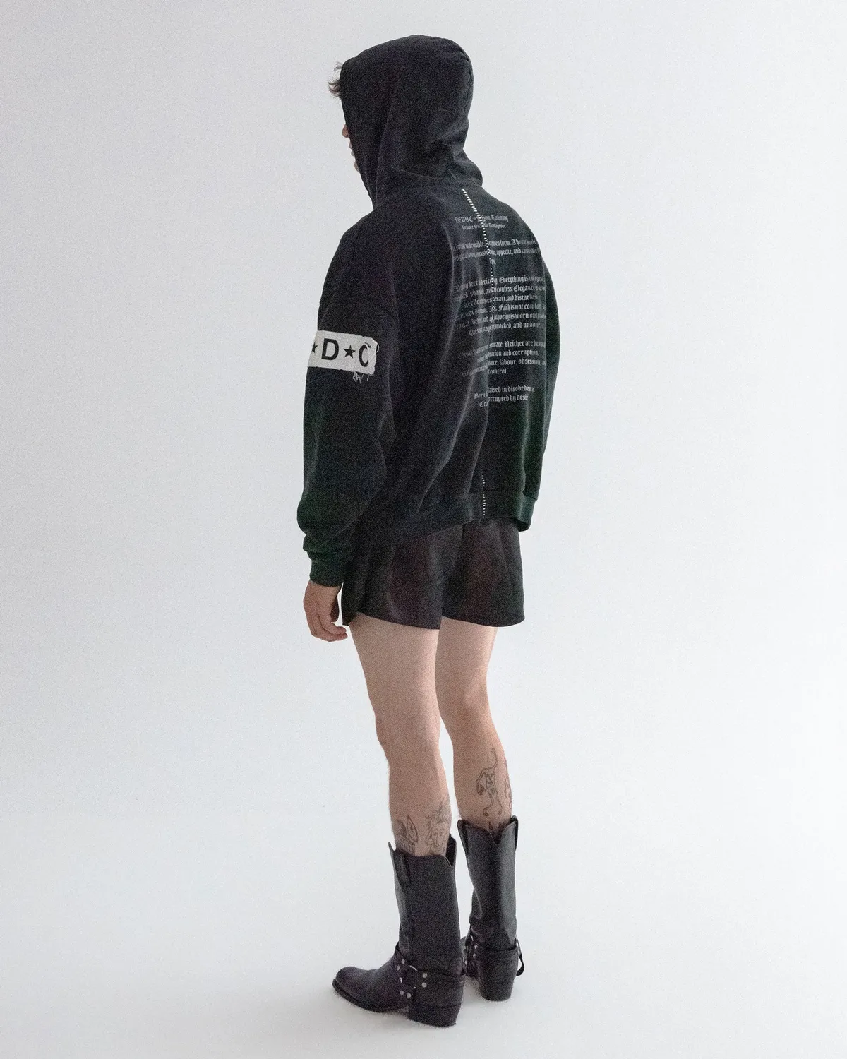 Paolo Leduc Manifesto hoodie zippé S noir coton bio épais