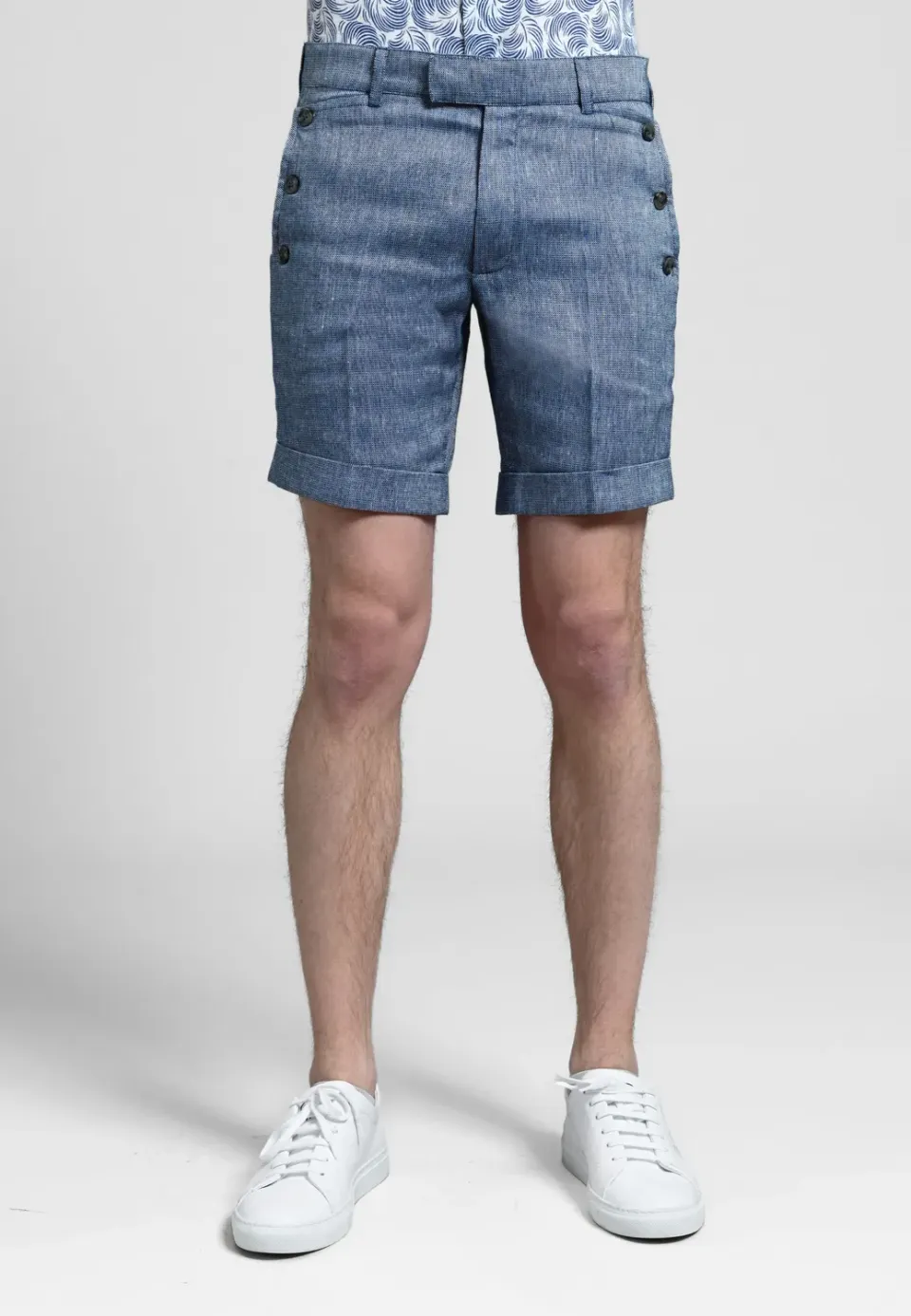 Pierre Talamon Xavier bermuda saphir homme coupe droite
